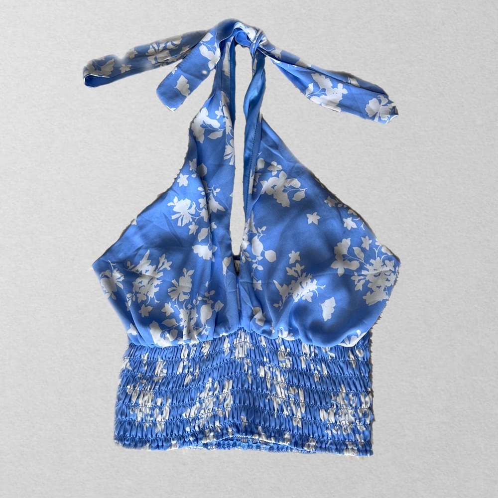 Floral Cropped Halter Top